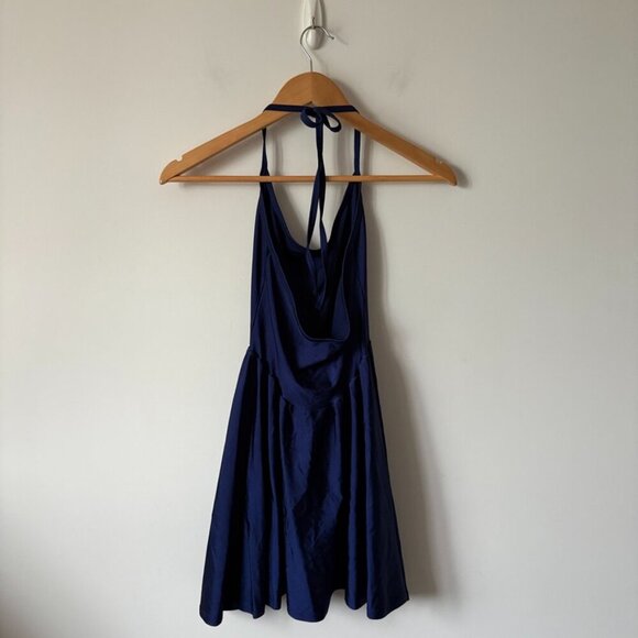 American Apparel Tricot Stretch Skater Dress Royal Blue Size Medium - Picture 9 of 11